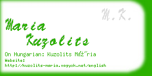 maria kuzolits business card